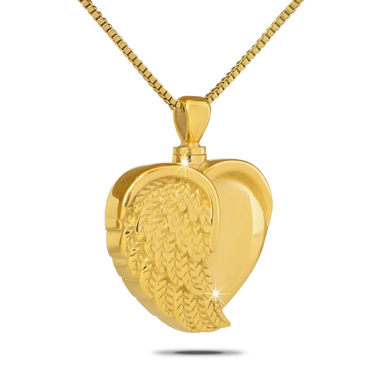 Leaf Heart Gold Steel Pendant