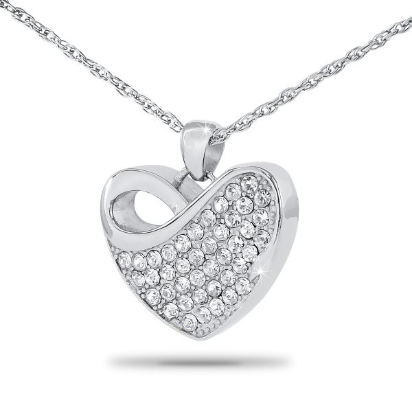 Gleaming Steel Crystal Necklace Keepsake